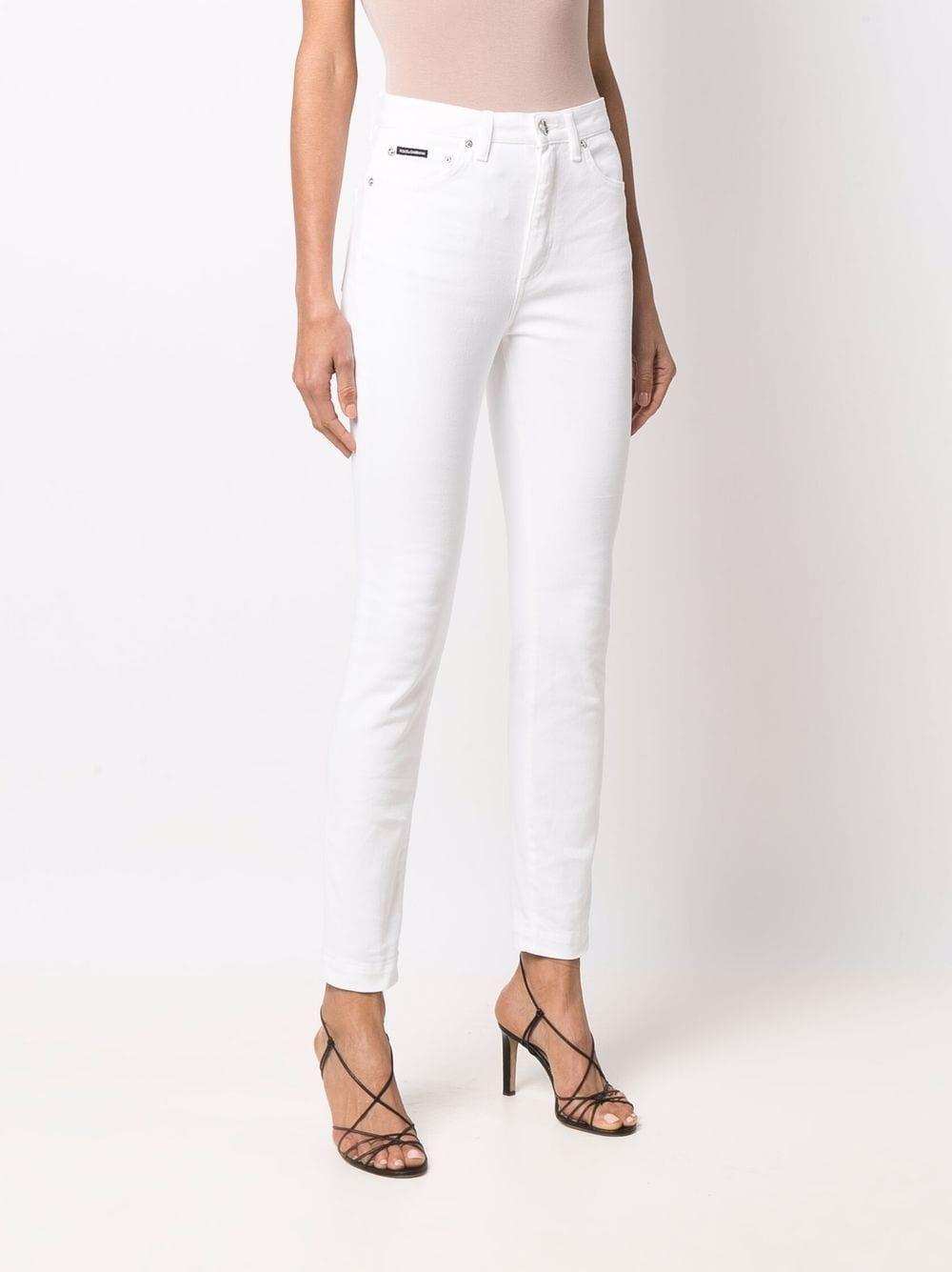 DOLCE & GABBANA Audrey High Waist Ankle Skinny Jeans In White Product Image