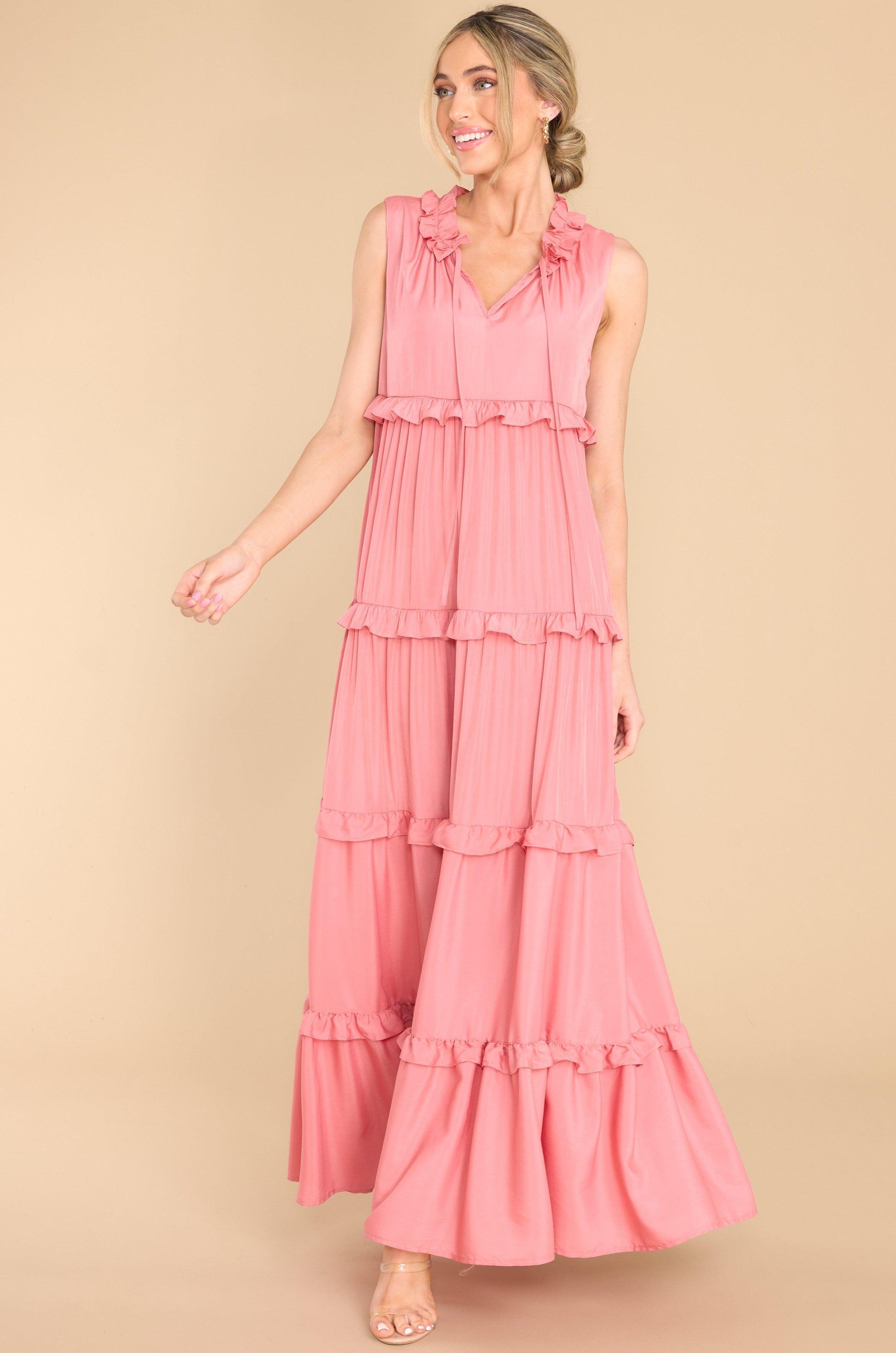 Aura When I Look At You Peony Maxi Dress Pink Product Image