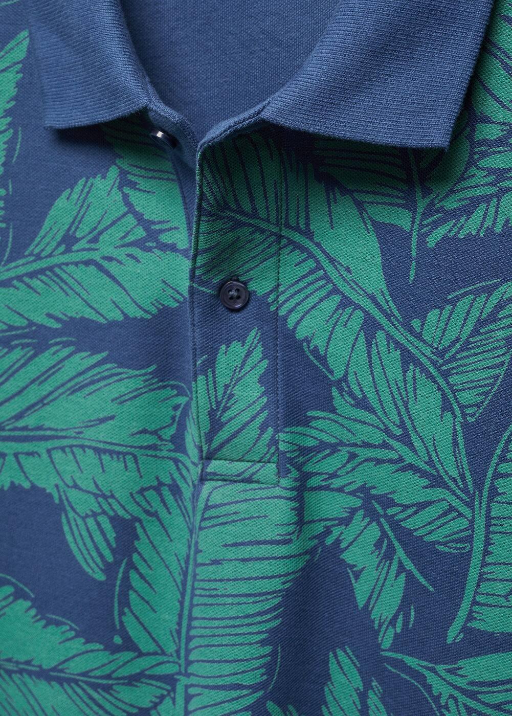 MANGO MAN - Tropical print cotton polo shirt greenMen Product Image