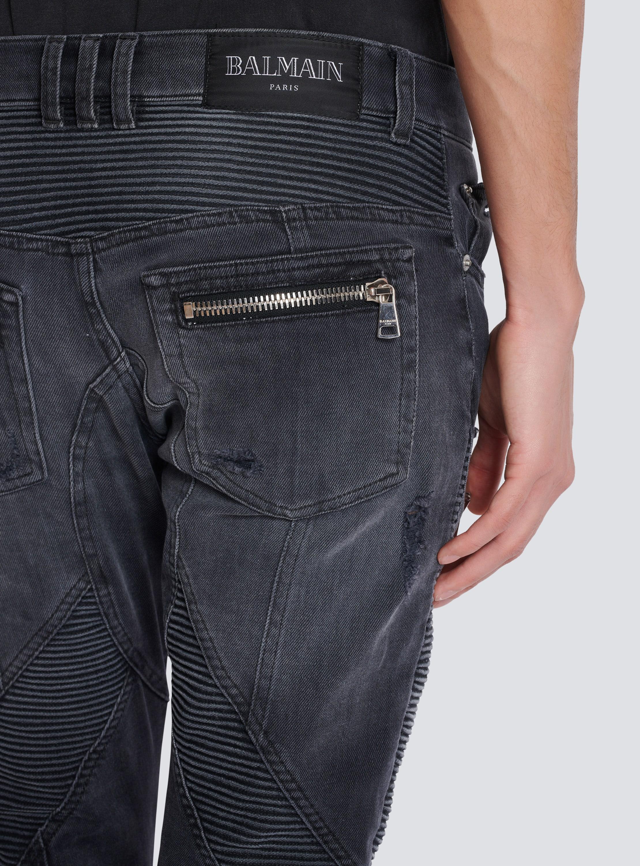 Biker jeans in faded denim Product Image