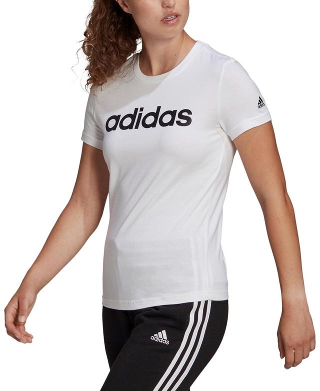 adidas Womens Essentials Cotton Linear Logo T-Shirt - Pulse Magenta Product Image