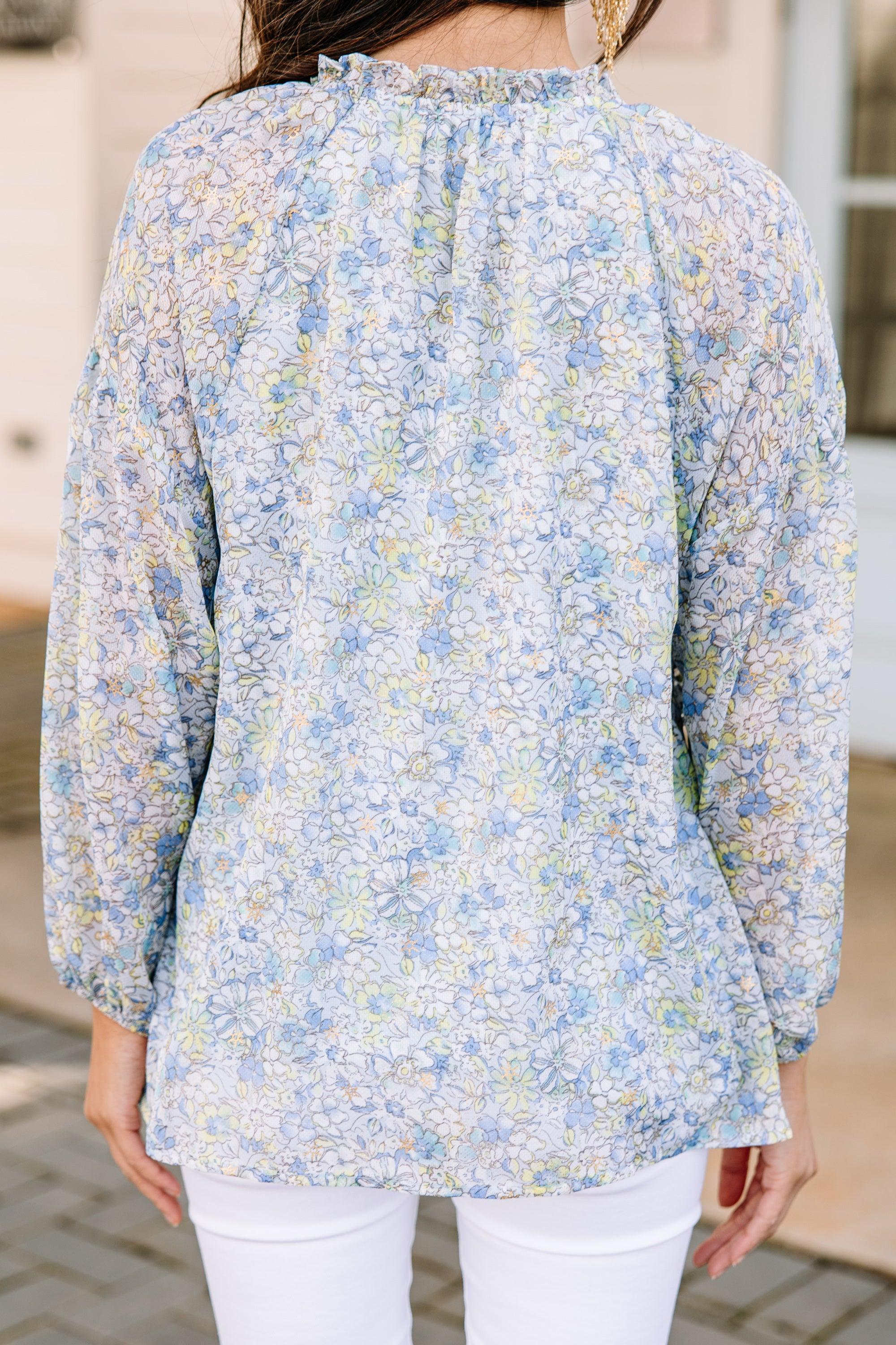 What's In A Name Blue Ditsy Floral Blouse Female Product Image