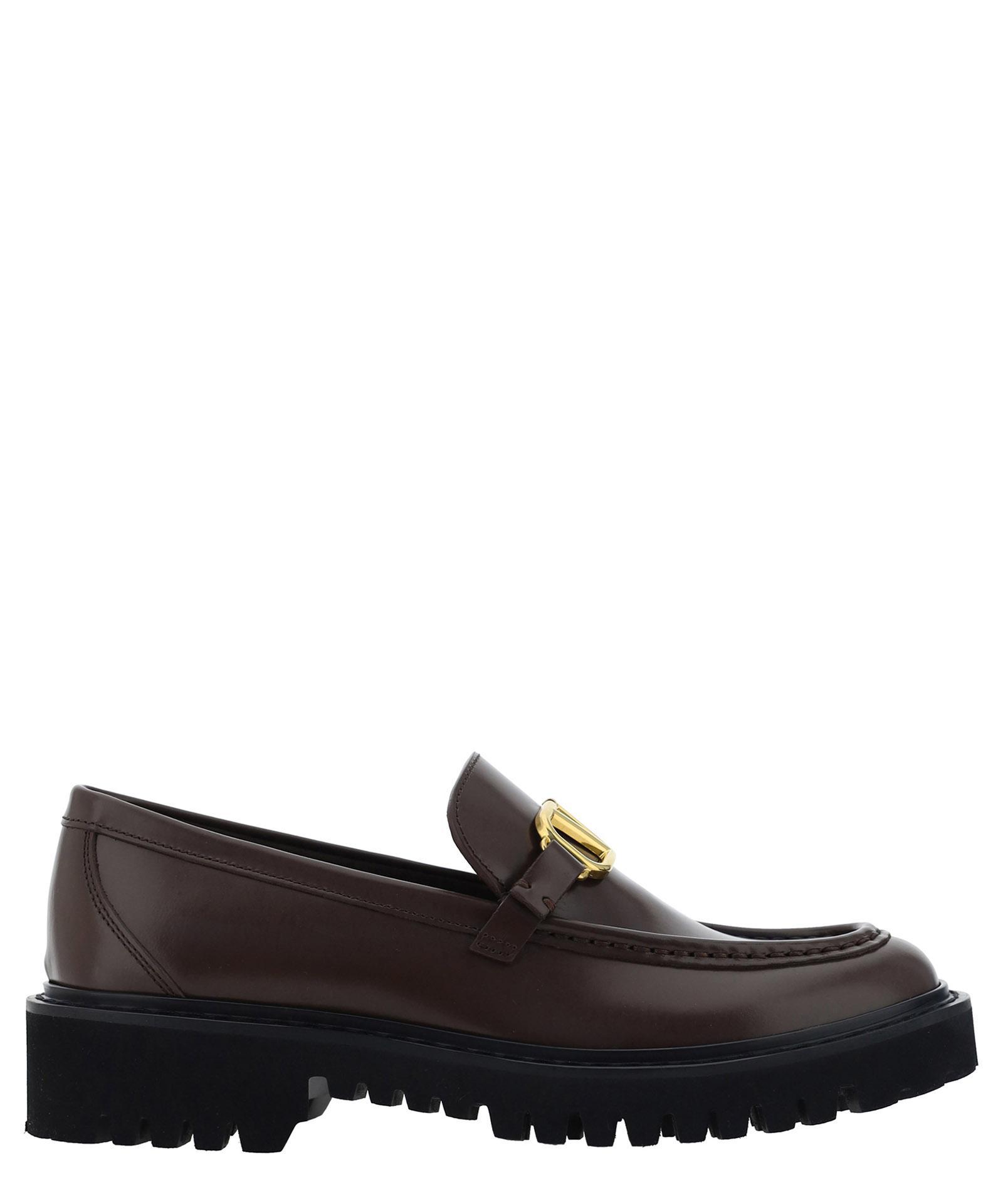 VALENTINO GARAVANI Vlogo Loafers In Brown Product Image