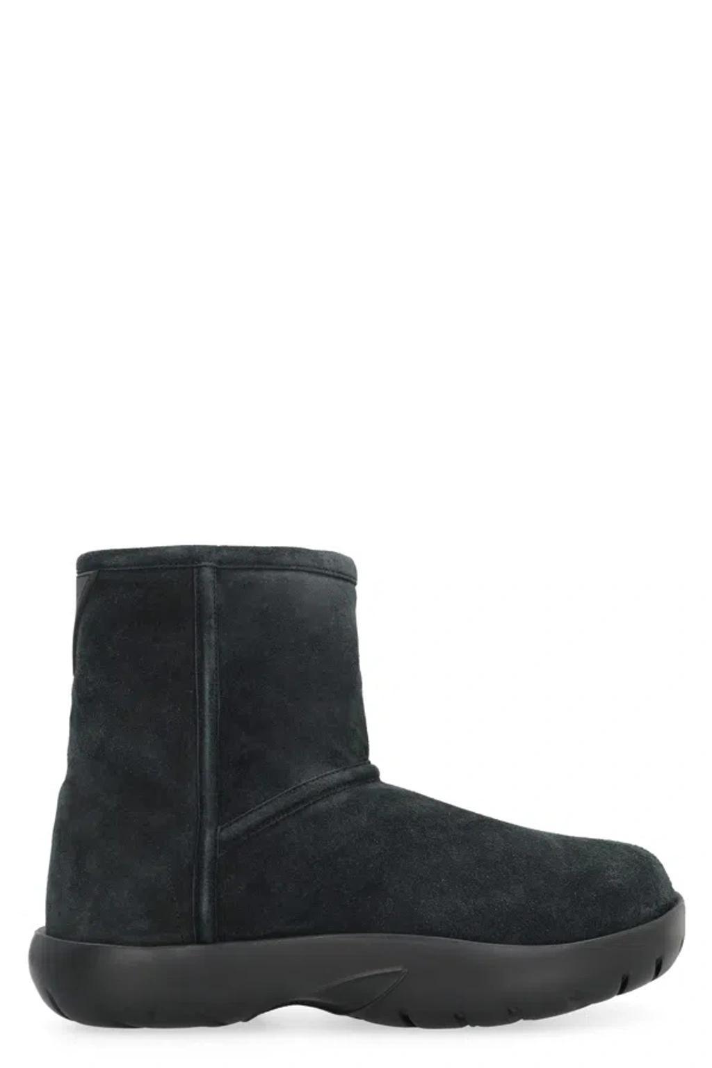 BOTTEGA VENETA Women's Snap Suede Ankle Boots In Black product image