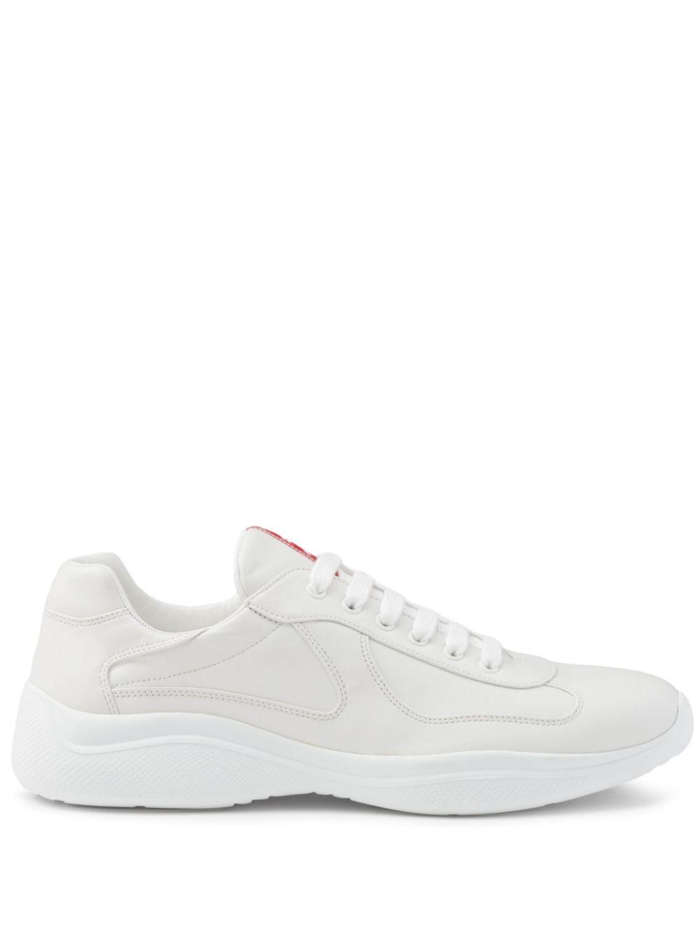 PRADA Men's America's Cup Nappa Leather Sneakers In White Product Image