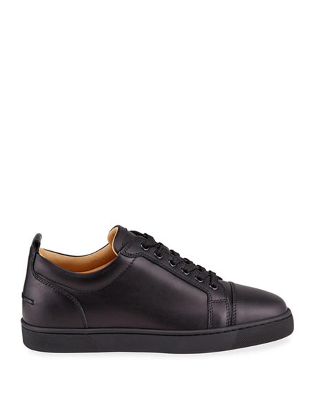 CHRISTIAN LOUBOUTIN Men's Louis Junior Leather Red Sole Sneakers In Black Product Image