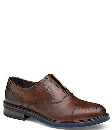 Johnston  Murphy Collection Mens Hartley Laceless Cap Toe Dress Shoes Product Image