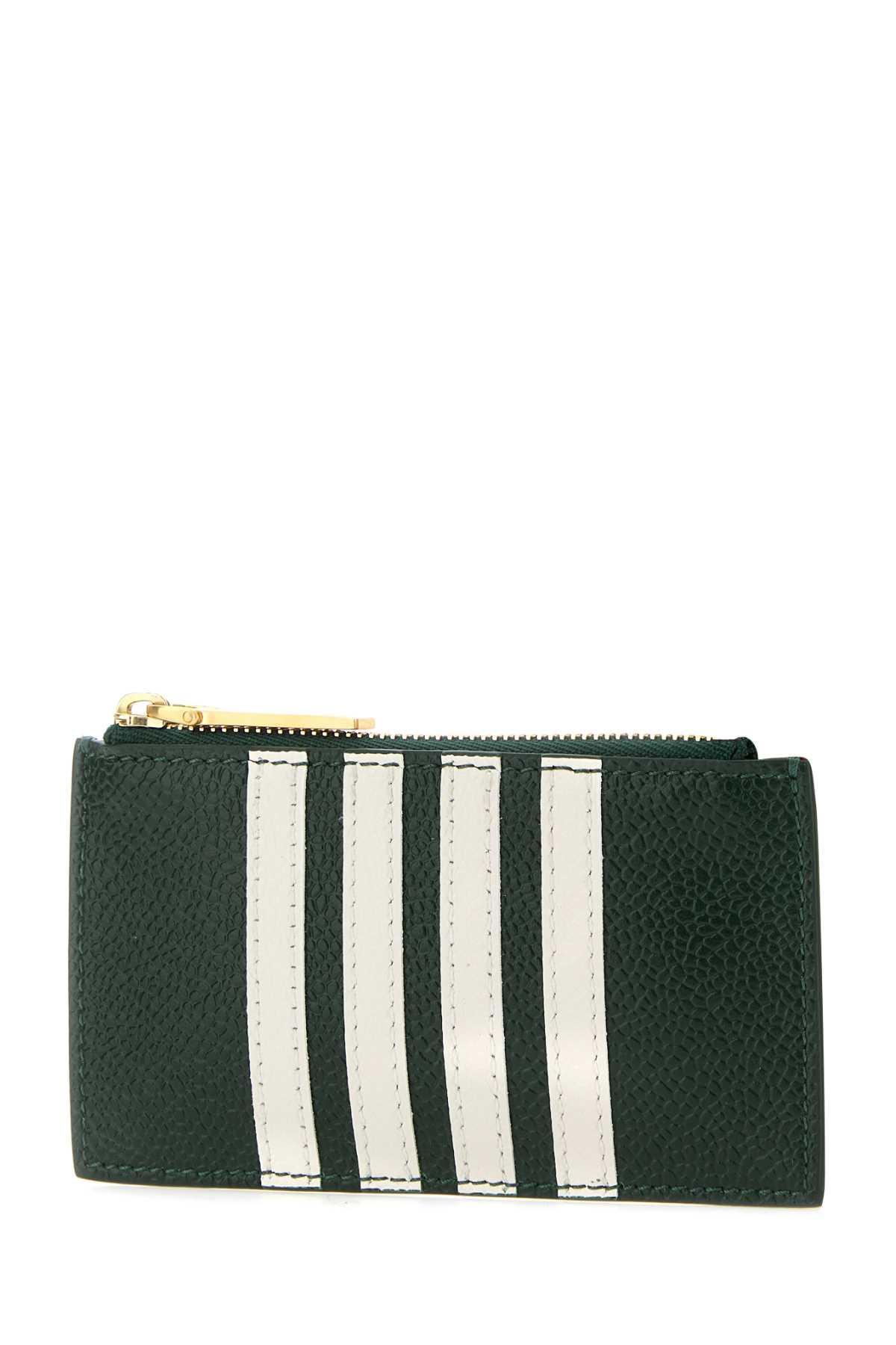 4-bar Calf Leather Cardholder In Green Product Image