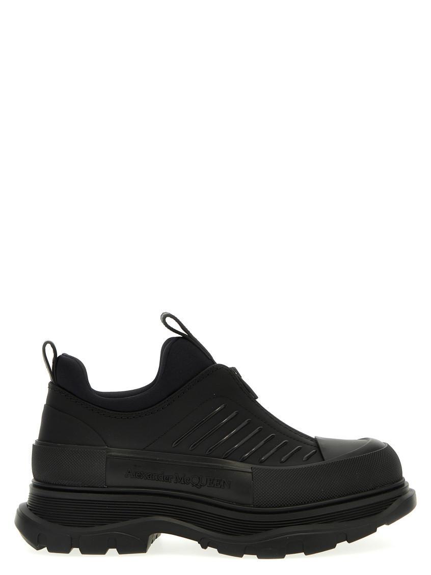 Chunky-sole Zip Up Sneakers For Men In Black Product Image