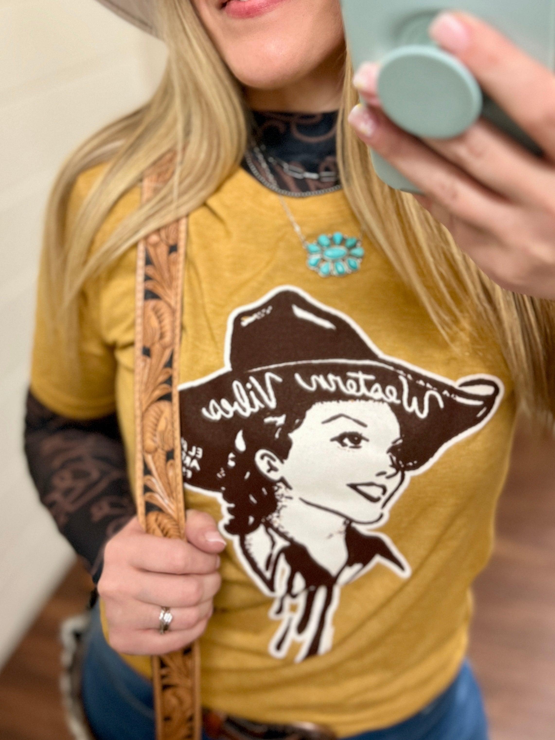 PLUS Mustard Western Vibes Tee Product Image