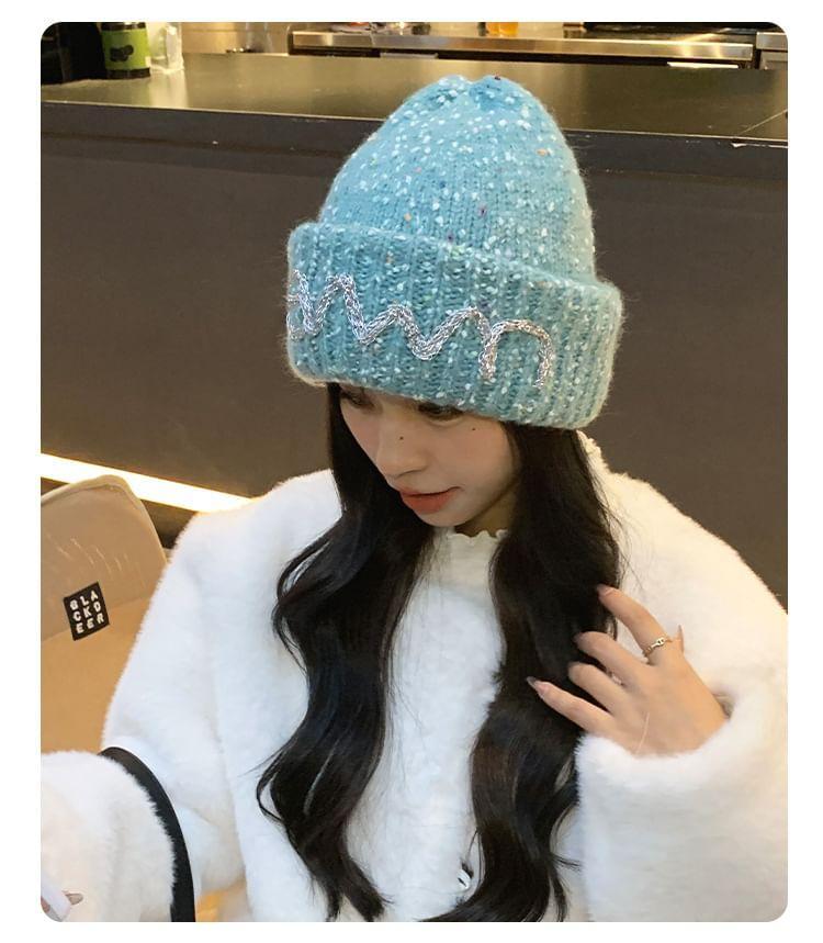 Embroidered Knit Beanie Product Image