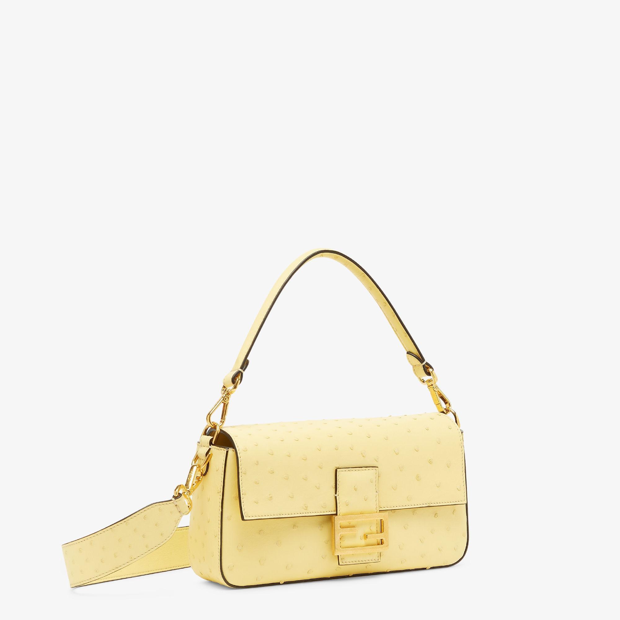 BaguetteYellow ostrich leather bag Product Image