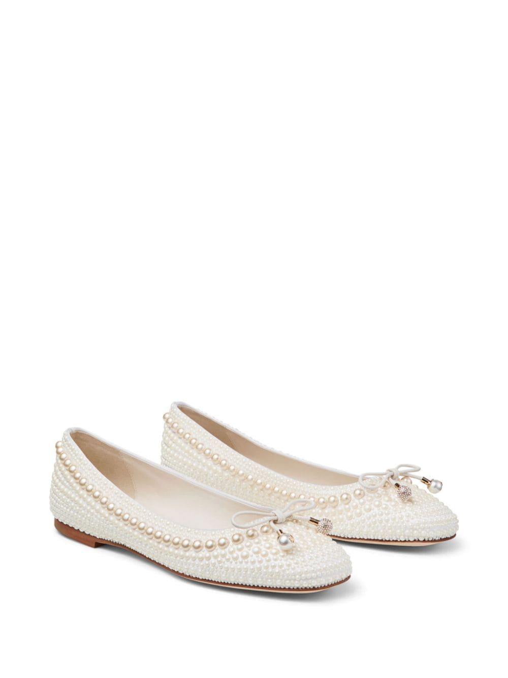 Elme Pearl-embellished Ballerina Shoes In Neutral Product Image