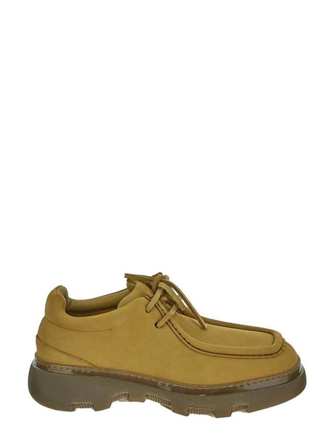 Creeper Suede Derby Shoes In Yellow Product Image