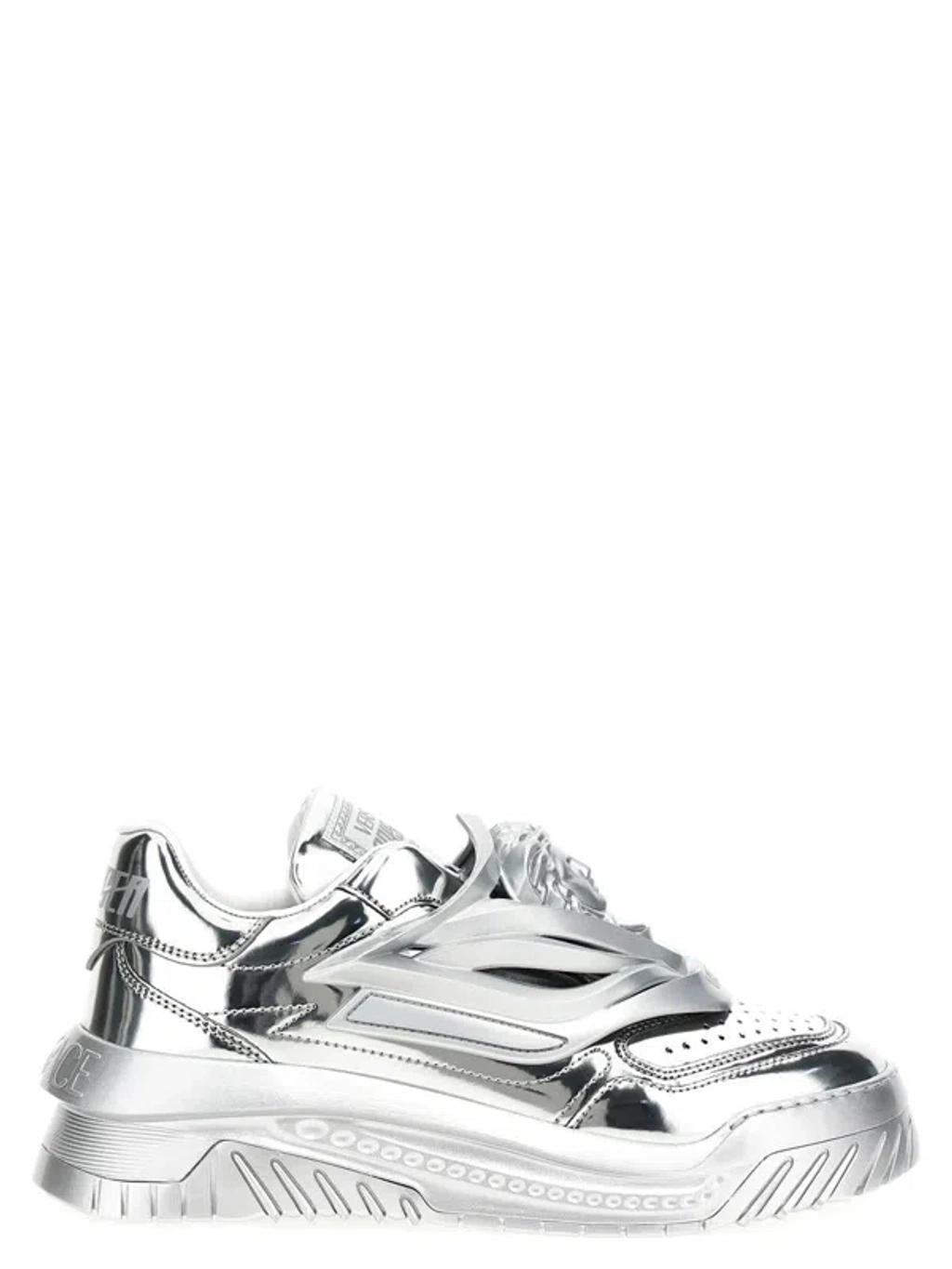 VERSACE Odiessea Sneakers In Silver Product Image