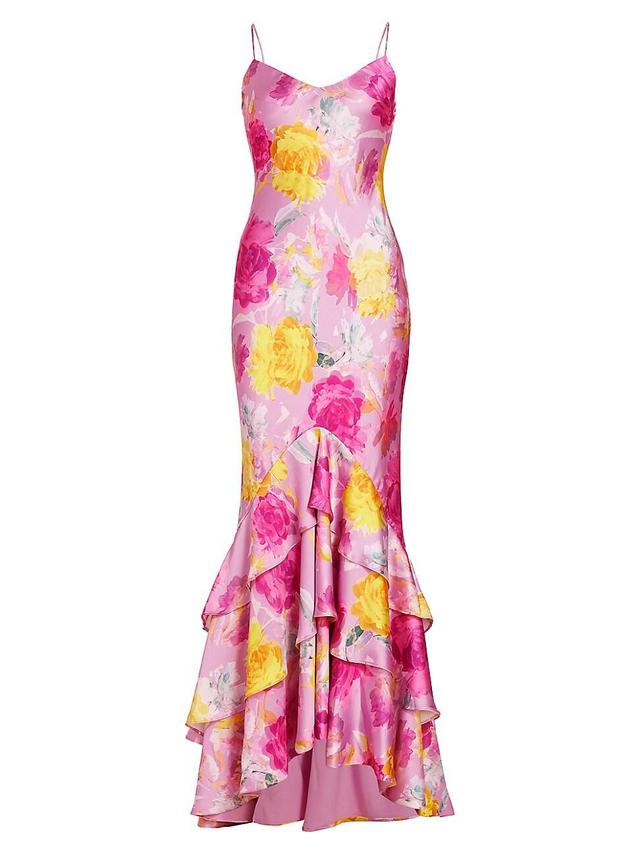 Womens Seraphine Floral Satin Mermaid Gown Product Image