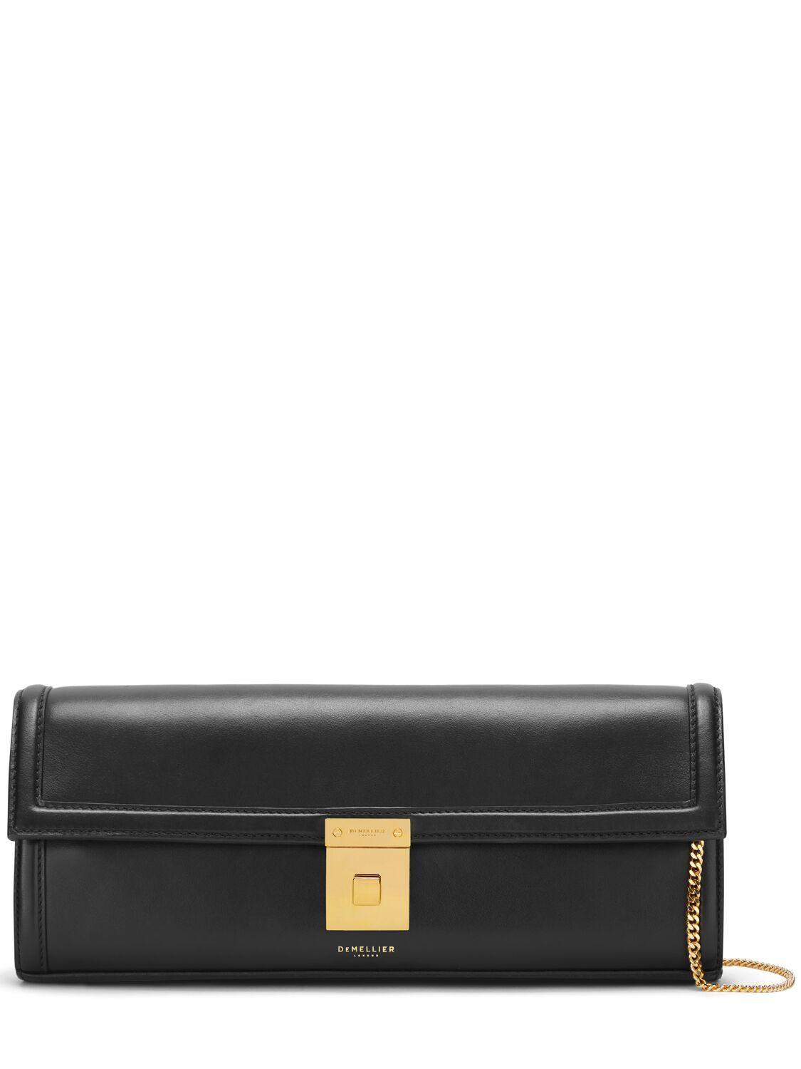 Paris Smooth Leather Clutch In Black Product Image