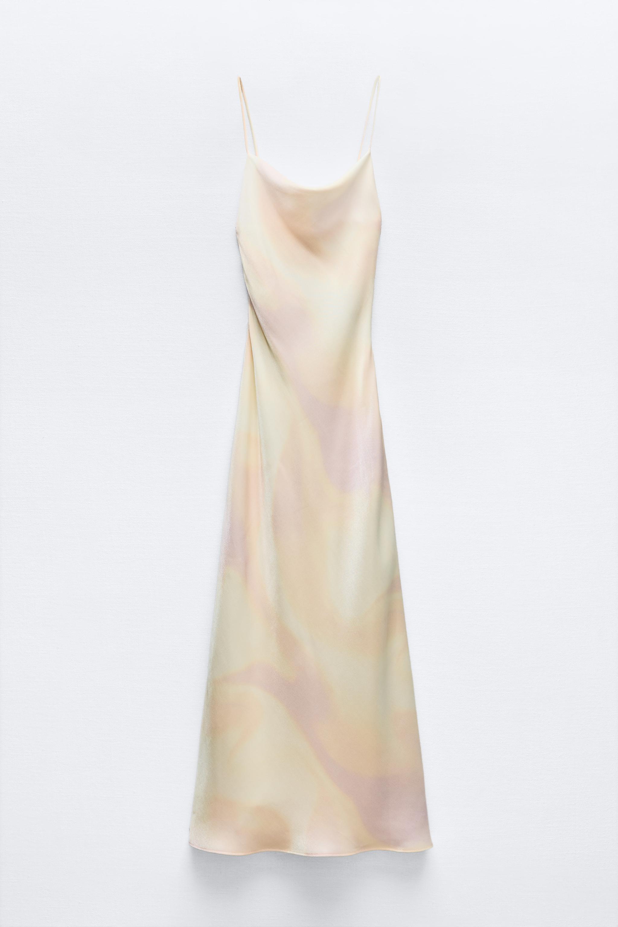 SATIN EFFECT FOIL MIDI DRESS Product Image