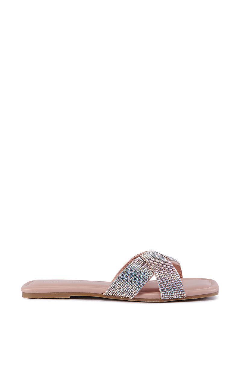 AZALEA WANG GOLDEN SEAL PINK FLAT SANDAL Product Image