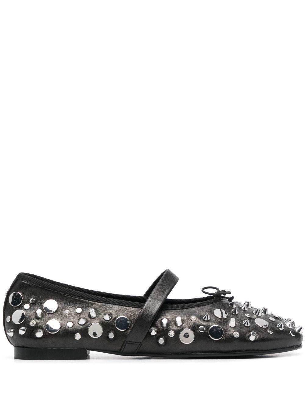 studded leather ballerina shoes product image