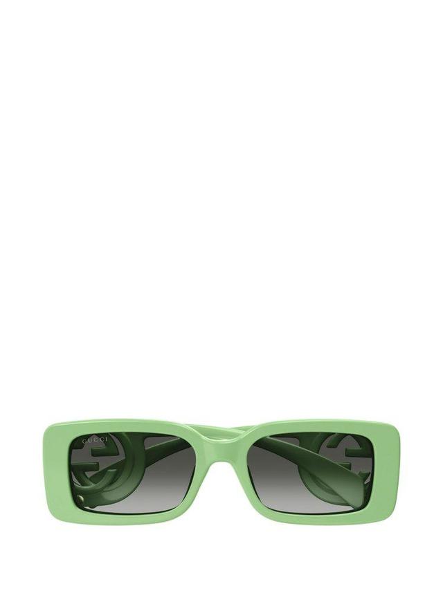 Eyewear Rectangle Frame Sunglasses In Green Product Image