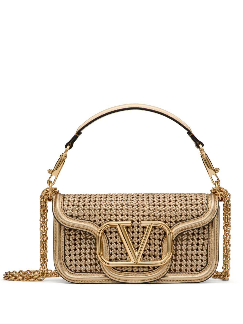 VALENTINO GARAVANI Mini Leather Shoulder Handbag In Gold Product Image