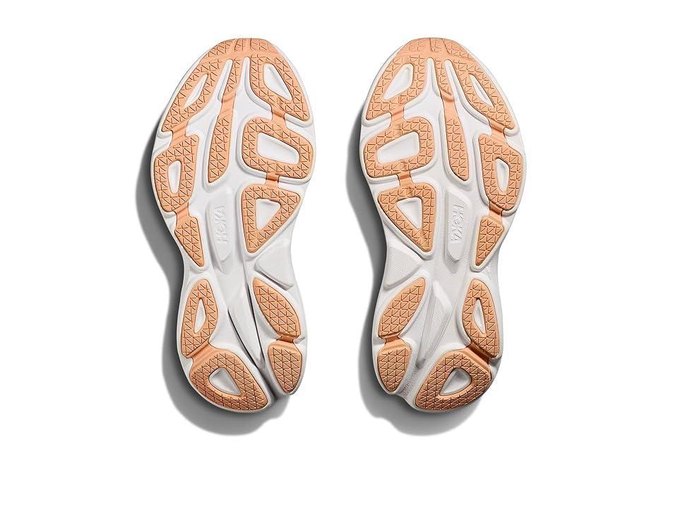 Hoka Womens HOKA Bondi 8 - Shoes White/Orange Product Image