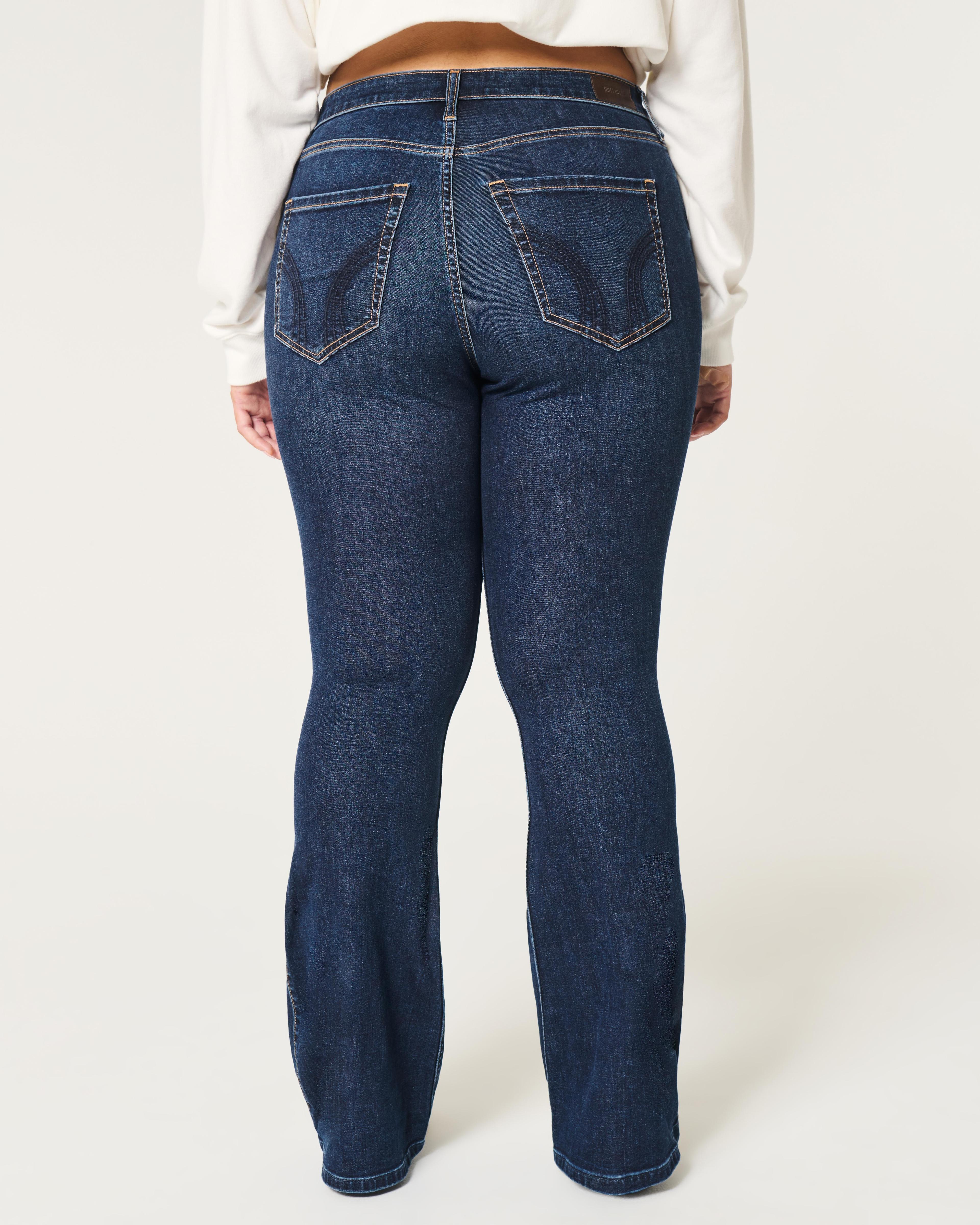 Curvy High-Rise Dark Wash Flare Jeans Product Image