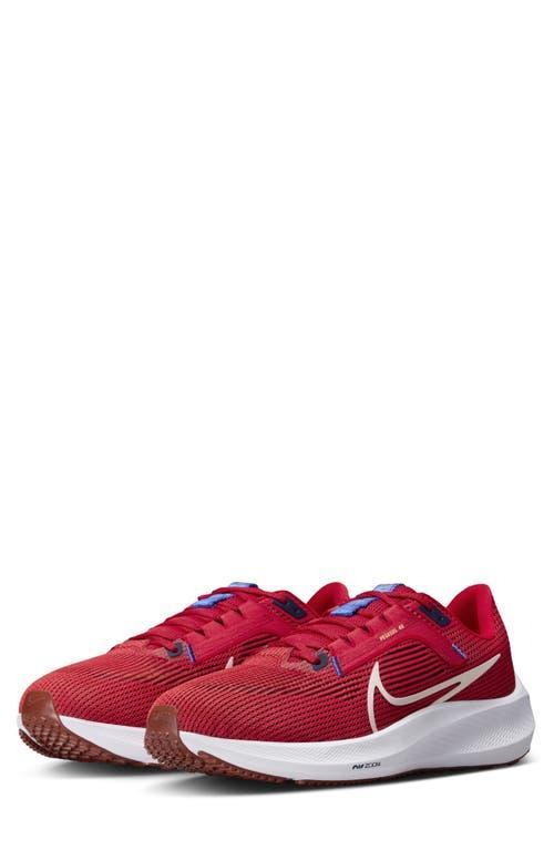 Nike Mens Air Zoom Pegasus 40 - Shoes University Red/Sea Glass/Midnight Navy Product Image