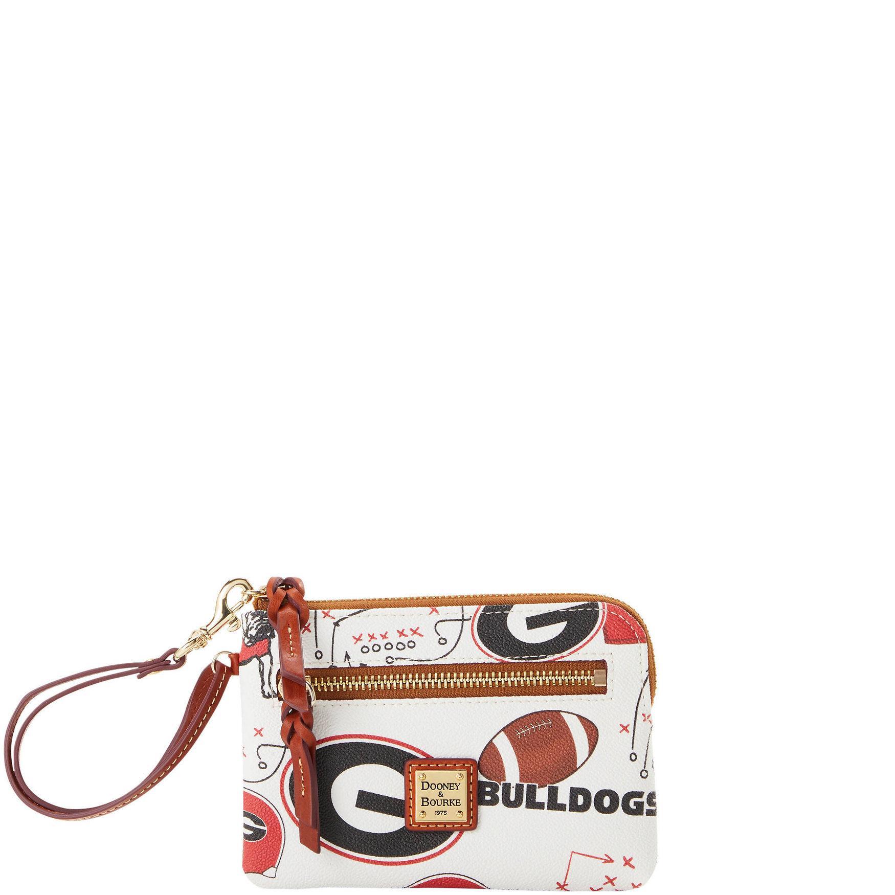 Dooney & Bourke Womens Collegiate University of Georgia Zip Around Coated Cotton Wristlet in White Multi Product Image