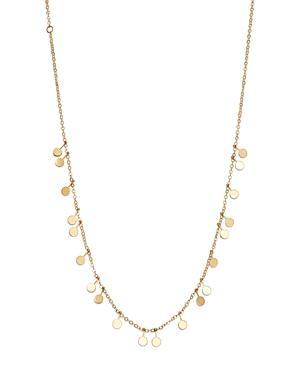 Moon & Meadow Dangling Disc Front Necklace in 14K Yellow Gold, 16 - 100% Exclusive Product Image