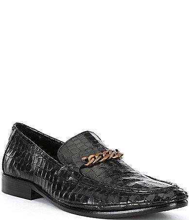 Kurt Geiger London Mens Luca Crocodile Embossed Leather Loafers Product Image