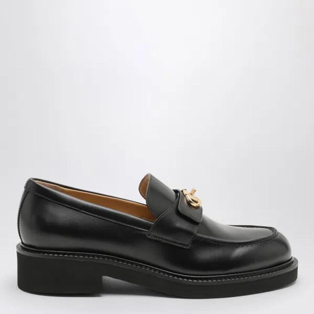 VALENTINO GARAVANI Vlogo Locker Black Calfskin Loafer product image