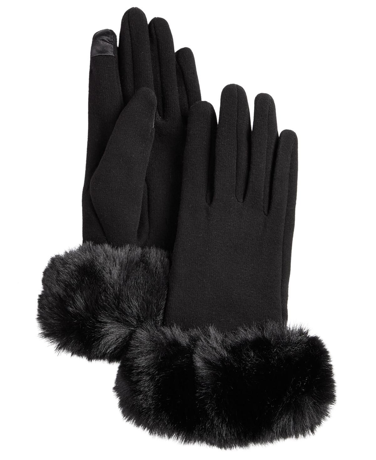 Marcus Adler Womens Faux Fur Cuff Jersey Touchscreen Glove Product Image