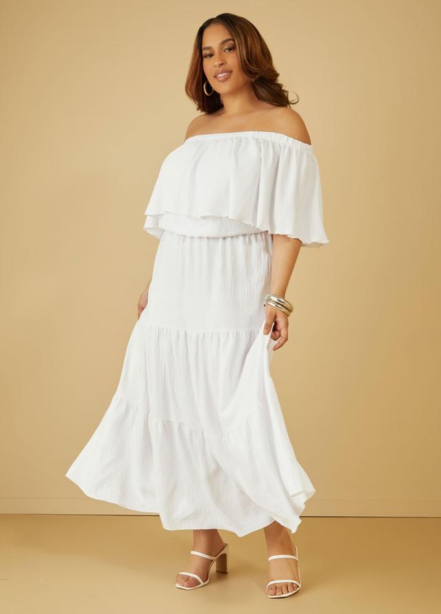 Plus Size Flounced Maxi Skirt Ashley Stewart Product Image