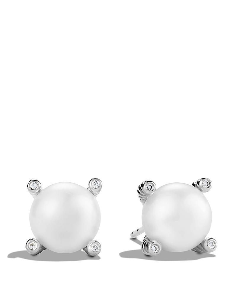 Womens Pearl Earrings with Diamonds Product Image