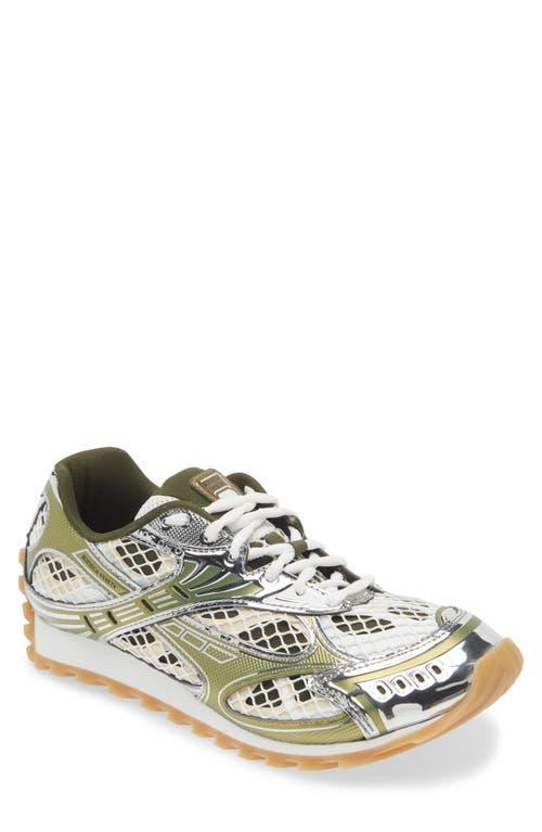 Orbit Fishnet Sneakers In Green Product Image