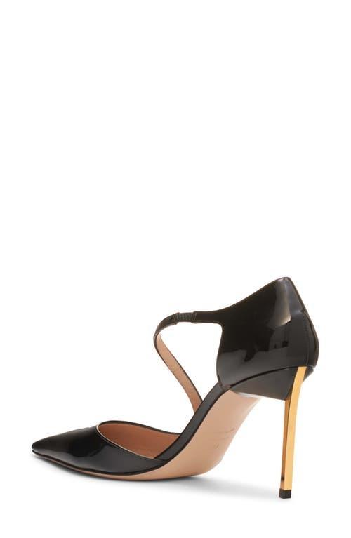 TOM FORD Patent Asymmetrical Stiletto Pumps In Black Product Image