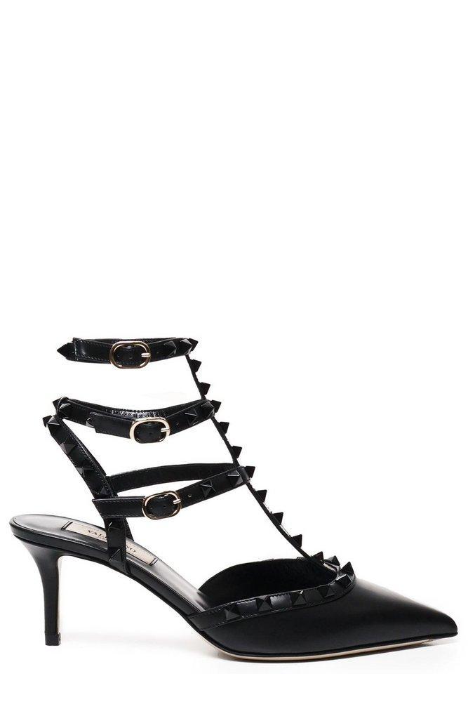 VALENTINO GARAVANI Rockstud Pointed Toe Pumps In Black Product Image