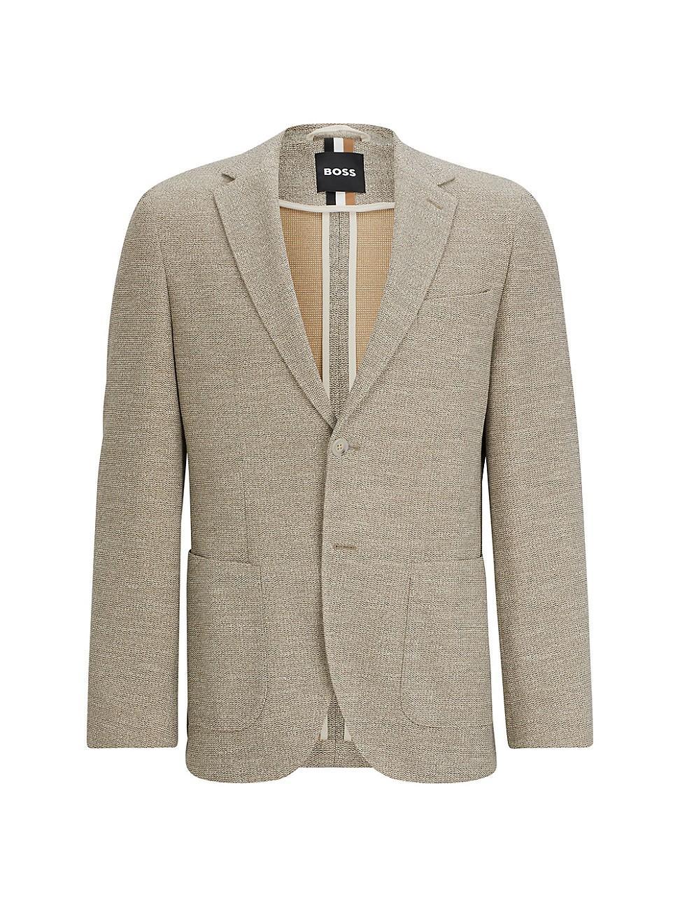 Mens Regular-Fit Jacket in Micro-Patterned Stretch Jersey Product Image