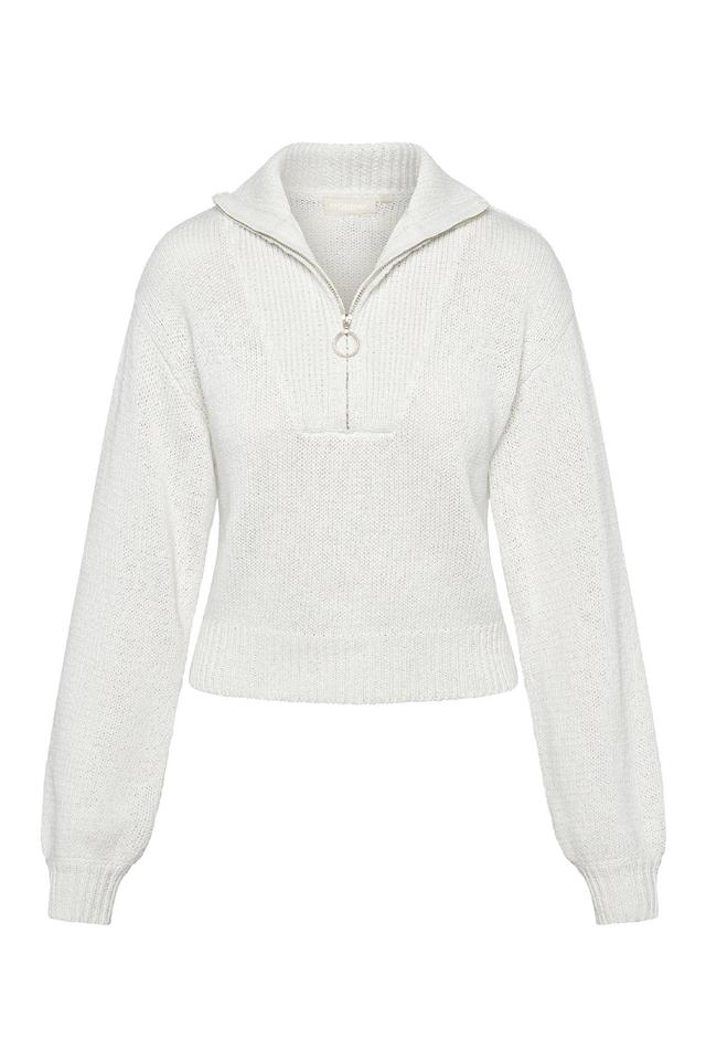 Lisbon Quarter Zip Sweater - White Product Image