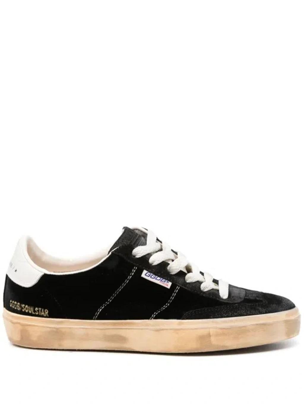 GOLDEN GOOSE Soul-star Velvet Sneakers In Black/milk Product Image