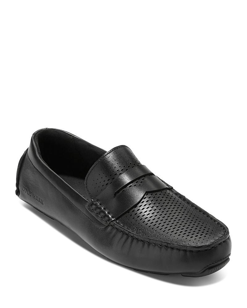 Cole Haan Grand Laser Penny Driver Black) Men's Shoes Product Image