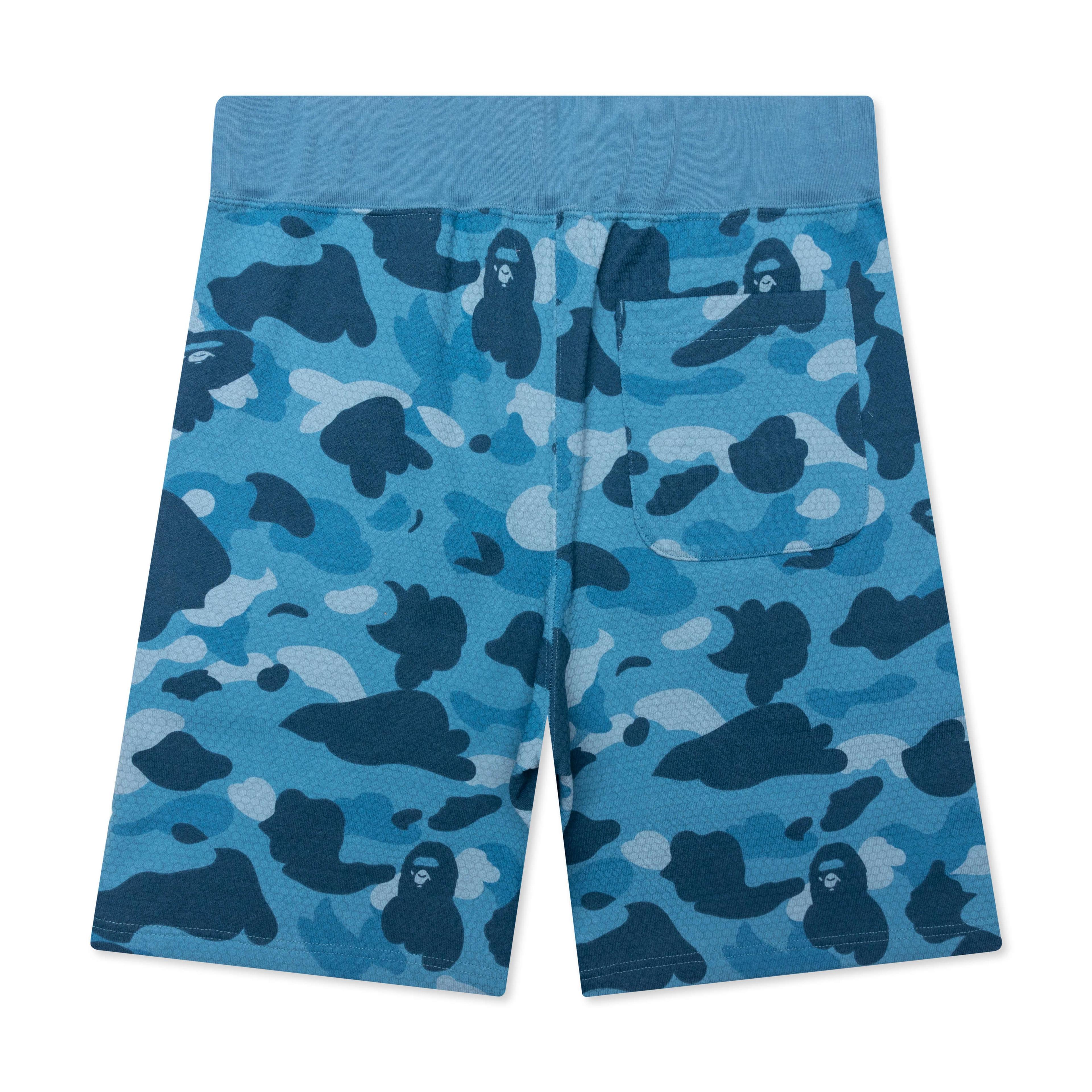 Honeycomb Camo Shark Sweat Shorts - Blue Male Product Image