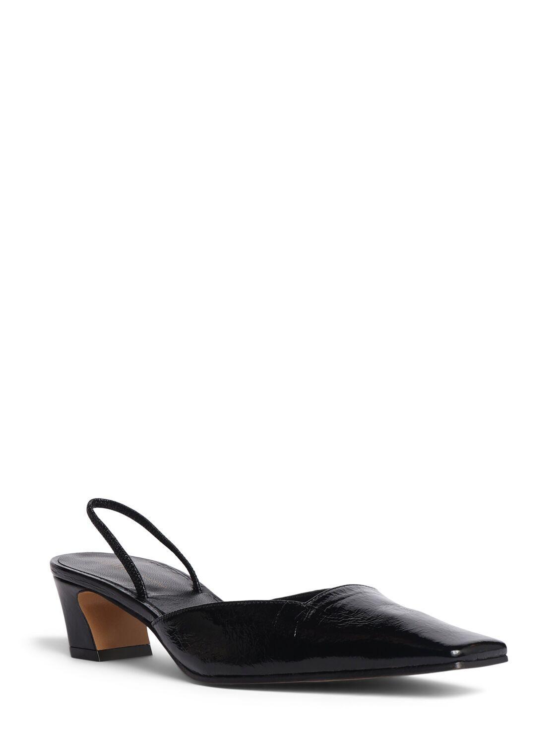 KHAITE Roosevelt Slingback Leather Pumps In Black Product Image