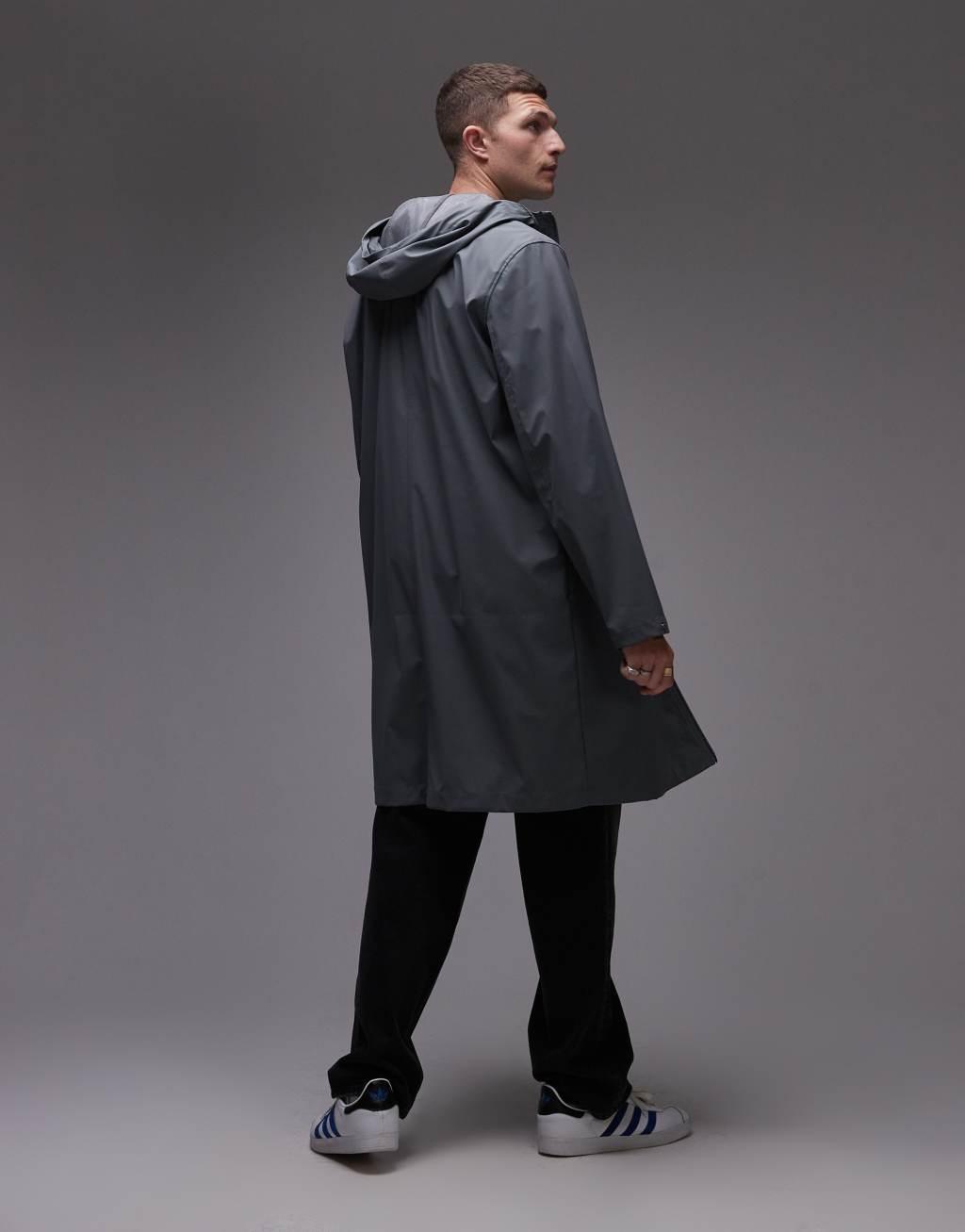 Topman rain jacket in gray Product Image