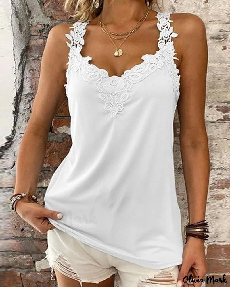 Olivia Mark – Guipure Lace Tank Top – Casual Style product image