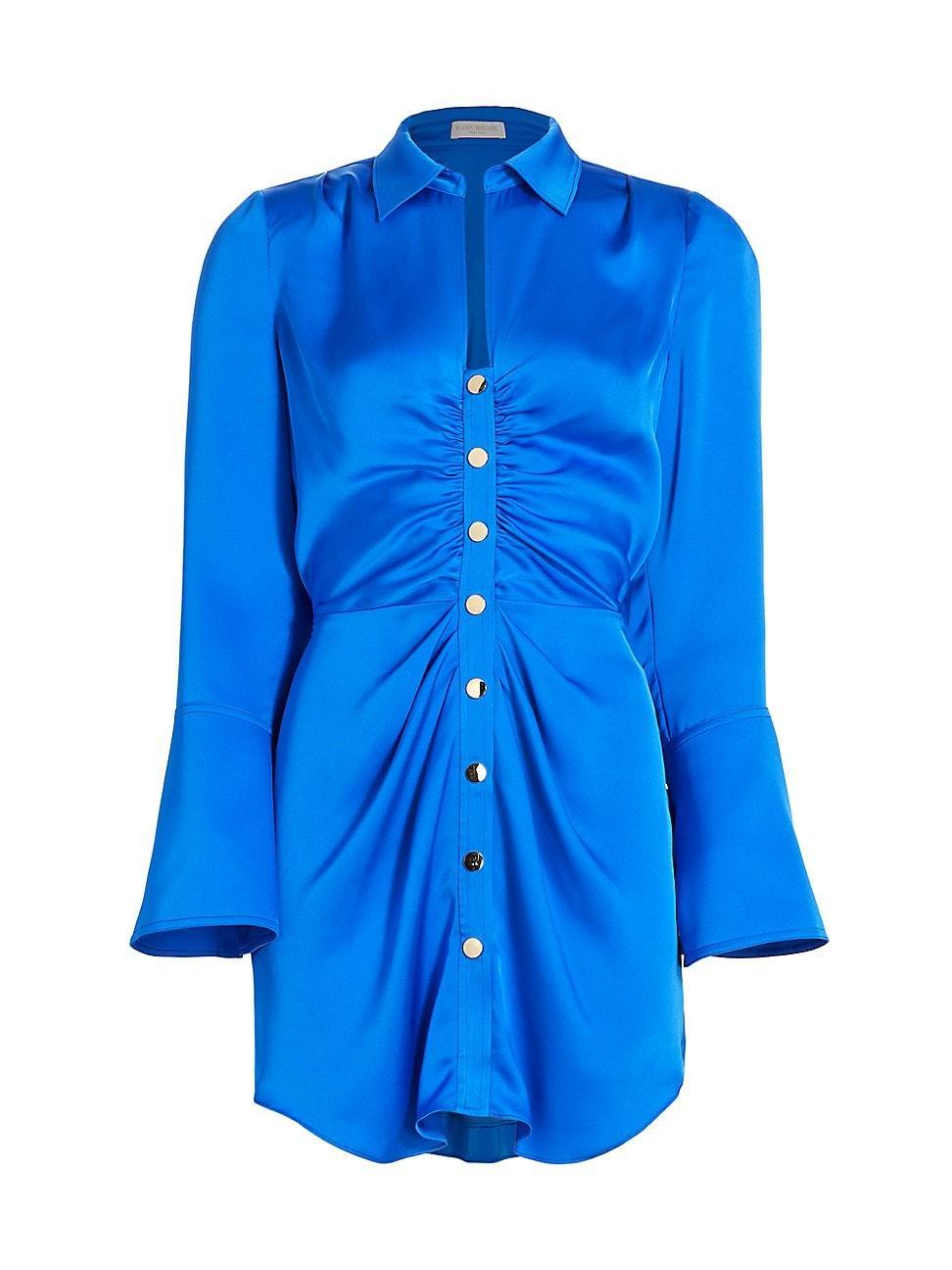 Womens Katelyn Satin Buttoned Minidress Product Image