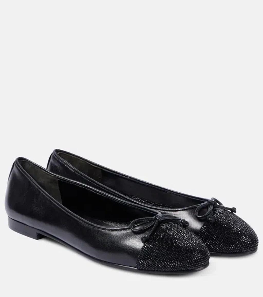 TORY BURCH Leather Ballet Flats In Black Product Image