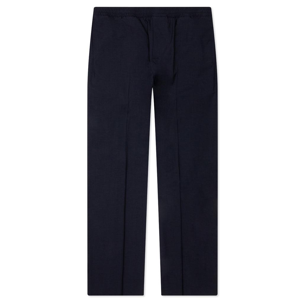 Slim Fit Formal Wool and Mohair Pants - Night Blue Male Product Image